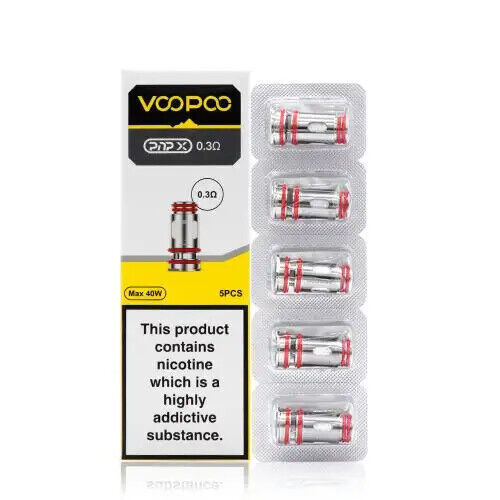 Voopoo PnP X replacement coils in 0.3 Ohm, engineered for excellent flavor and vapor production, designed to be long‑lasting and fully compatible with Voopoo PnP X series devices for a premium vaping experience.