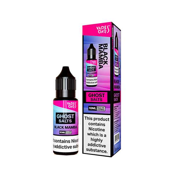 Ghost Nic Salt 10 ml E‑Liquid in Black Mamba – sleek 10 ml bottle featuring a smooth nicotine salts in a 50/50 base, ideal for pod systems.