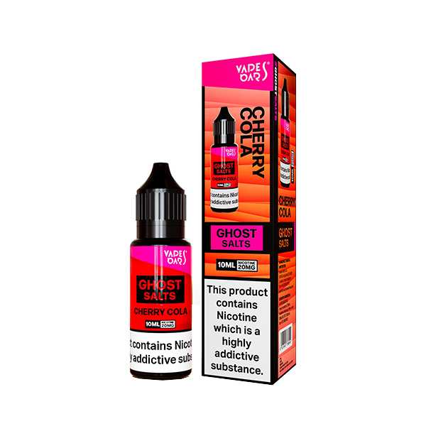 Ghost Nic Salt 10 ml E‑Liquid in Cherry Cola – sleek 10 ml bottle featuring a smooth nicotine salts in a 50/50 base, ideal for pod systems.