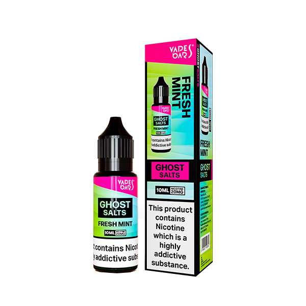Ghost Nic Salt 10 ml E‑Liquid in Fresh Mint – sleek 10 ml bottle featuring a smooth nicotine salts in a 50/50 base, ideal for pod systems.