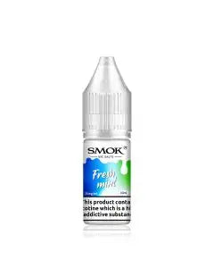 10ml bottle of SMOK Nic Salt Vape Juice in Fresh Mint flavor, 50/50 PG/VG ratio for balanced flavor and vapor production, available in 10mg and 20mg nicotine salt strengths.