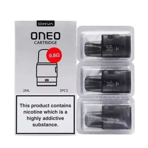 Pack of 3 OXVA ONEO pods 0.8Ω, compatible with the OXVA ONEO 40W Pod Vape Kit 1600mAh, featuring a 2ml refillable tank, side-fill design, and optimized coil resistance for smooth flavor and consistent MTL to RDL vaping performance