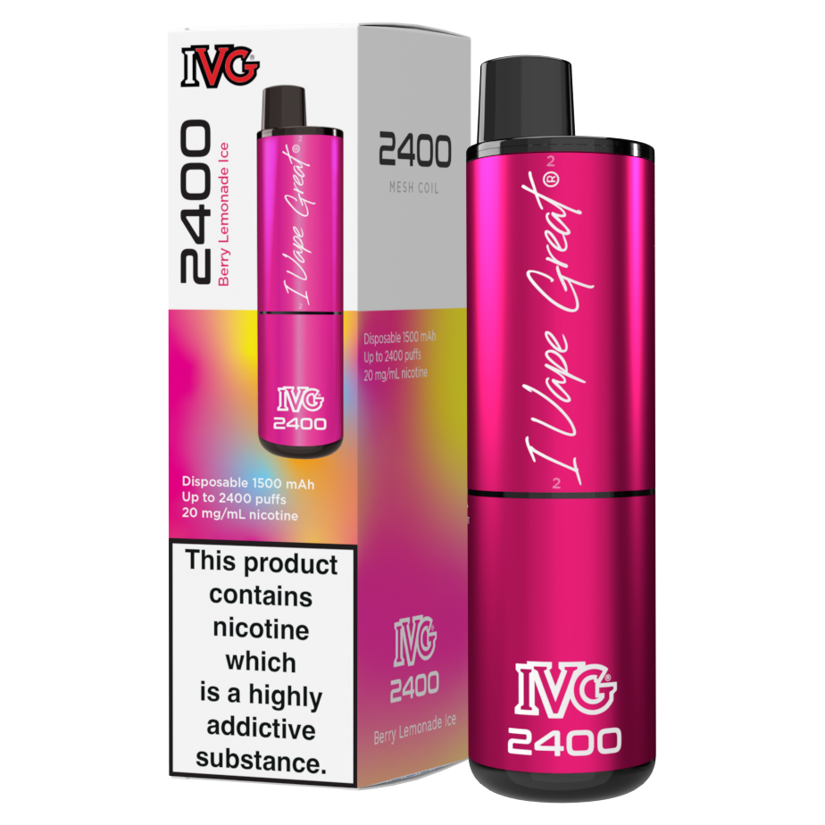 IVG 2400 Disposable Vape Kit in Berry Lemonade Ice – multi-flavor disposable vape offering up to 2400 puffs with a bold and smooth nicotine delivery.