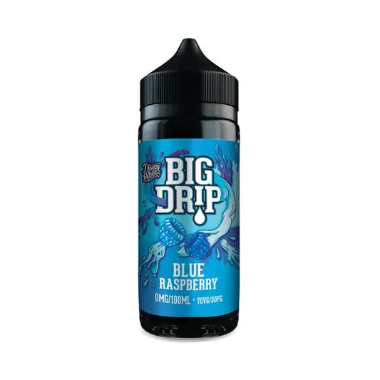 Big Drip 100ml 0mg E-Liquid by Doozy Vape Blue Raspberry – nicotine-free vape juice with bold, fruity flavors and smooth 70VG/30PG blend