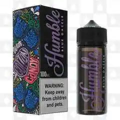 100ml shortfill bottle of Humble Juice E-Liquid in Blue Dazzle flavor, 80/20 VG/PG ratio for rich flavor and massive clouds, nicotine-free with space for nic shots, perfect for sub-ohm vaping.