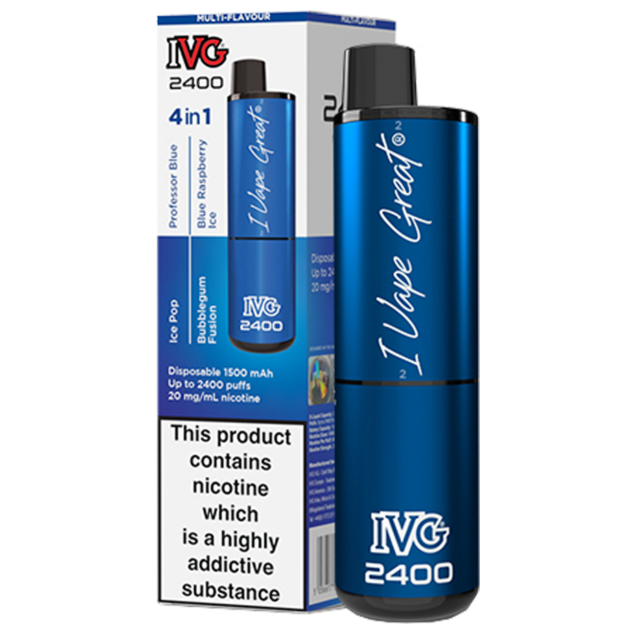 IVG 2400 Disposable Vape Kit in Blue Edition – multi-flavor disposable vape offering up to 2400 puffs with a bold and smooth nicotine delivery.