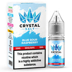 Load image into Gallery viewer, Crystal Salt Nic Salt E-Liquid bottle in Blue Sour Raspberry flavor with nicotine strength labeling.