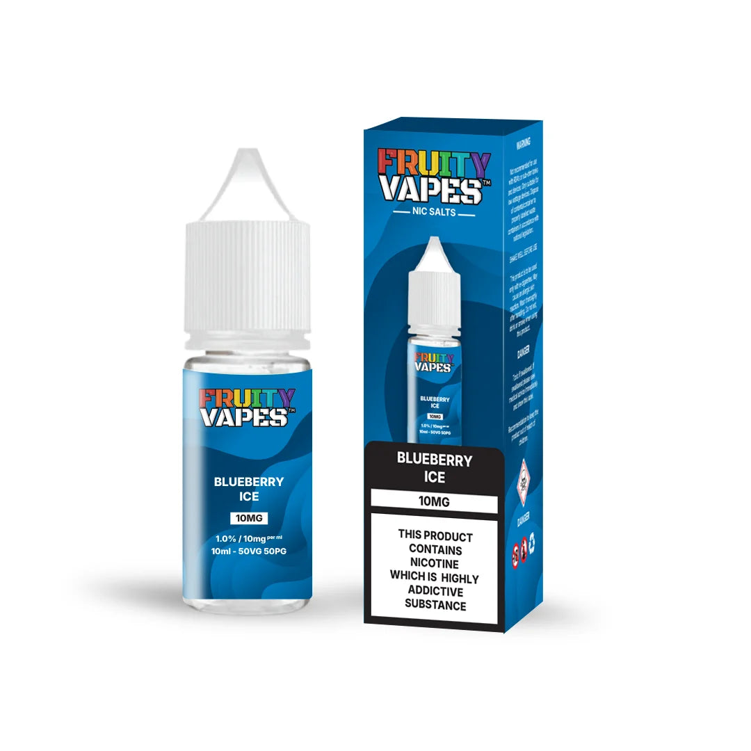 Fruity Juice Nic Salt 10ml Blueberry Ice – smooth 10mg vape juice with balanced 50/50 VG PG blend for rich flavor