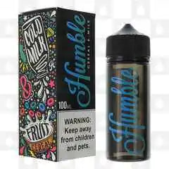 100ml shortfill bottle of Humble Juice E-Liquid in Cereal Milk flavor, 80/20 VG/PG ratio for rich flavor and massive clouds, nicotine-free with space for nic shots, perfect for sub-ohm vaping.