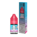 Load image into Gallery viewer, A product image showing a 10ml bottle of Cola Ice R&M Nic Salt E Liquid with its packaging. The bottle is red with a blue label, and the packaging has a predominantly blue color with some text and branding visible.