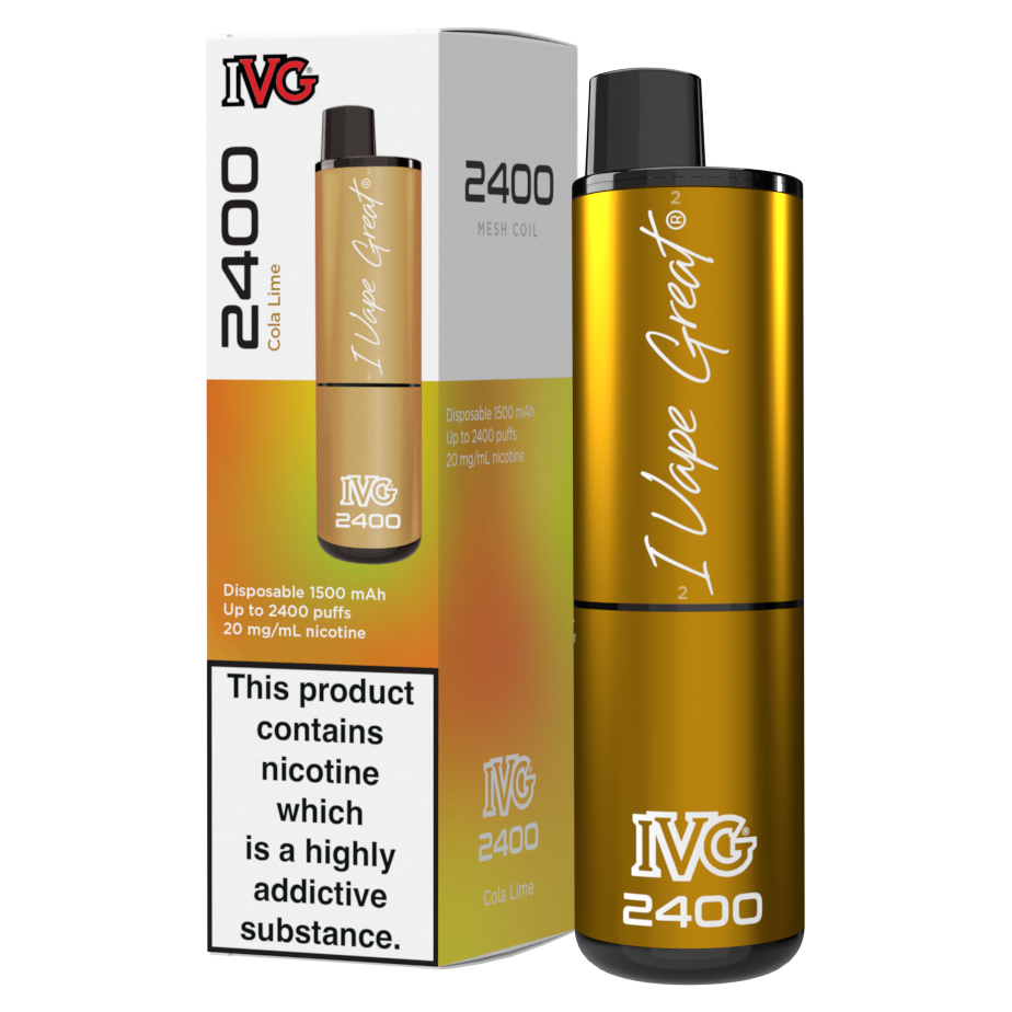 IVG 2400 Disposable Vape Kit in Cola Lime – multi-flavor disposable vape offering up to 2400 puffs with a bold and smooth nicotine delivery.