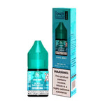 Load image into Gallery viewer, A 10ml bottle of Cool Mint R&M Nic Salt E Liquid next to its packaging box, which includes a warning about nicotine content.