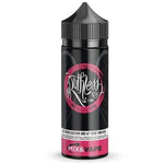 Load image into Gallery viewer, A 100ml bottle of EZ Duz It Ruthless strawberry and watermelon flavor e-liquid with a black label, pink highlights, and white text.