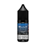 Load image into Gallery viewer, A product image showing a pack of Elux Legend Nic Salt E-Liquid in Blueberry Cherry Cranberry flavor, along with a single bottle, both featuring a nicotine warning label.