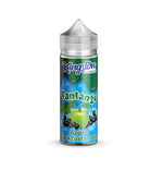Load image into Gallery viewer, A bottle of Fantango Apple & Blackcurrant Kingston 100ml Nicotine Free 0mg E Liquid VAPE Juice with a label showing an apple and blackcurrants.