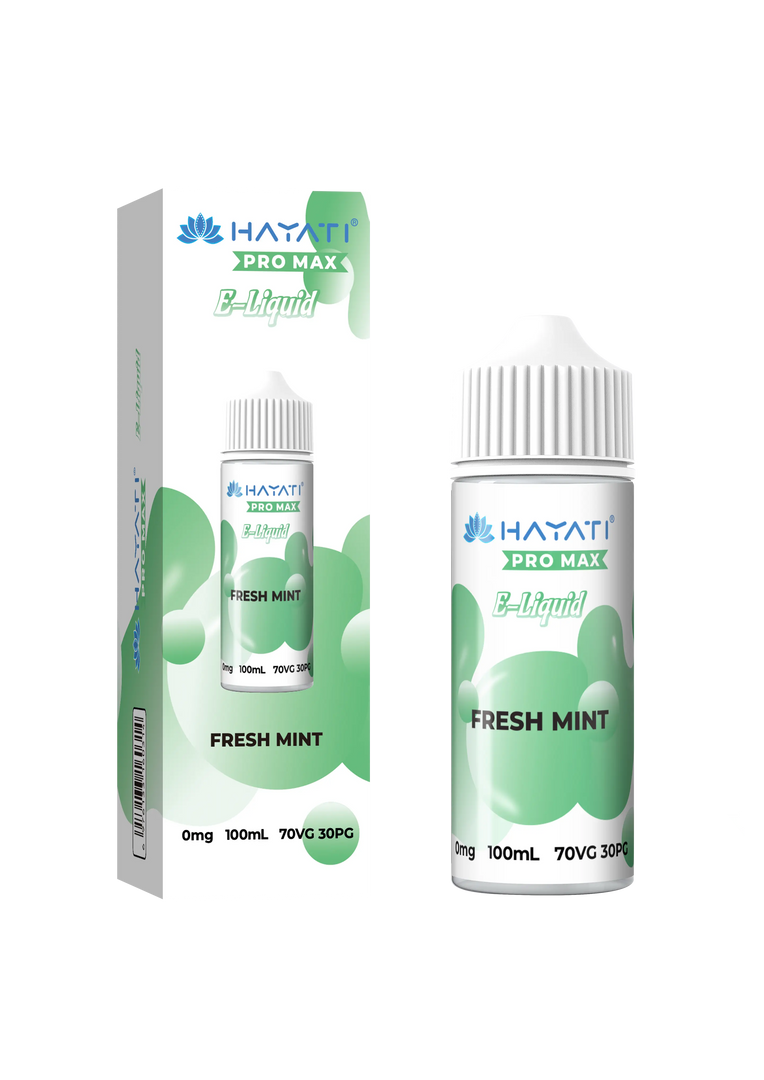 Fresh Mint Hayati Pro Max E-Liquid 100ml – no nicotine vape juice with rich flavor and smooth 70/30 VG PG blend