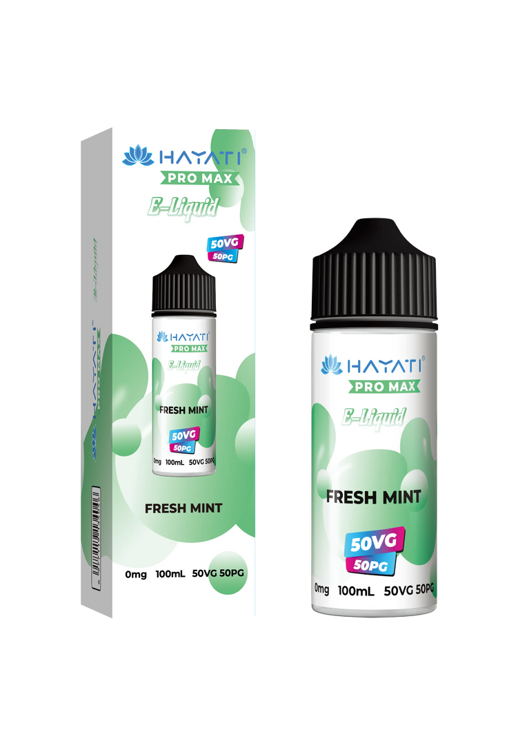 Fresh Mint Hayati Pro Max E-Liquid 100ml – no nicotine vape juice with rich flavor and smooth 50/50 VG PG blend