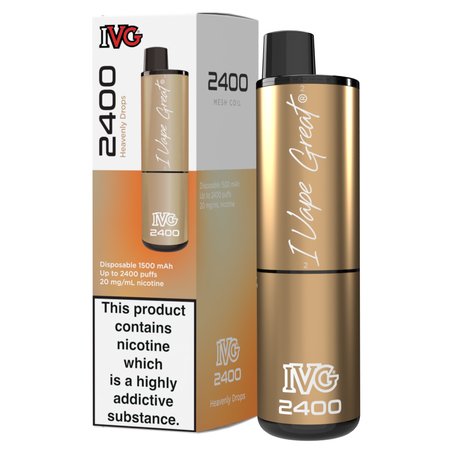 IVG 2400 Disposable Vape Kit in Heavenly Drops – multi-flavor disposable vape offering up to 2400 puffs with a bold and smooth nicotine delivery.
