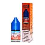 Load image into Gallery viewer, A product image showing a 10ml bottle of Ice Pop R&M Nic Salt E Liquid, with a graphic on the label and a warning note about the product containing nicotine.