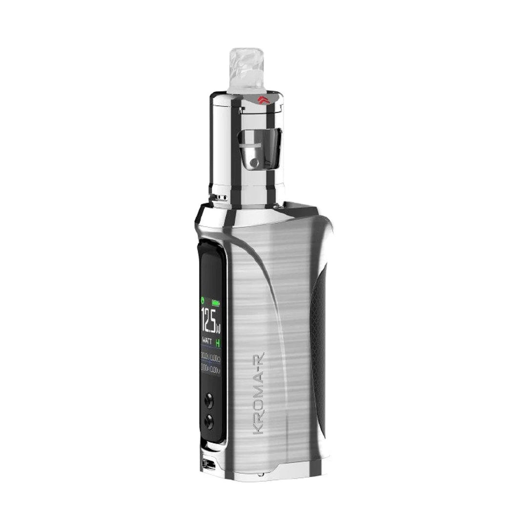 Innokin Kroma R Zlide Pod Kit in Silver – advanced vape kit with 80W output, single 18650 battery compatibility, and 2ml Zlide tank for MTL and RDL vaping.