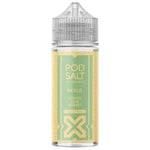Load image into Gallery viewer, A 100ml bottle of Lemon Lime Sorbet flavored e-liquid by Pod Salt, indicating a nicotine-free product suitable for various vaping devices.