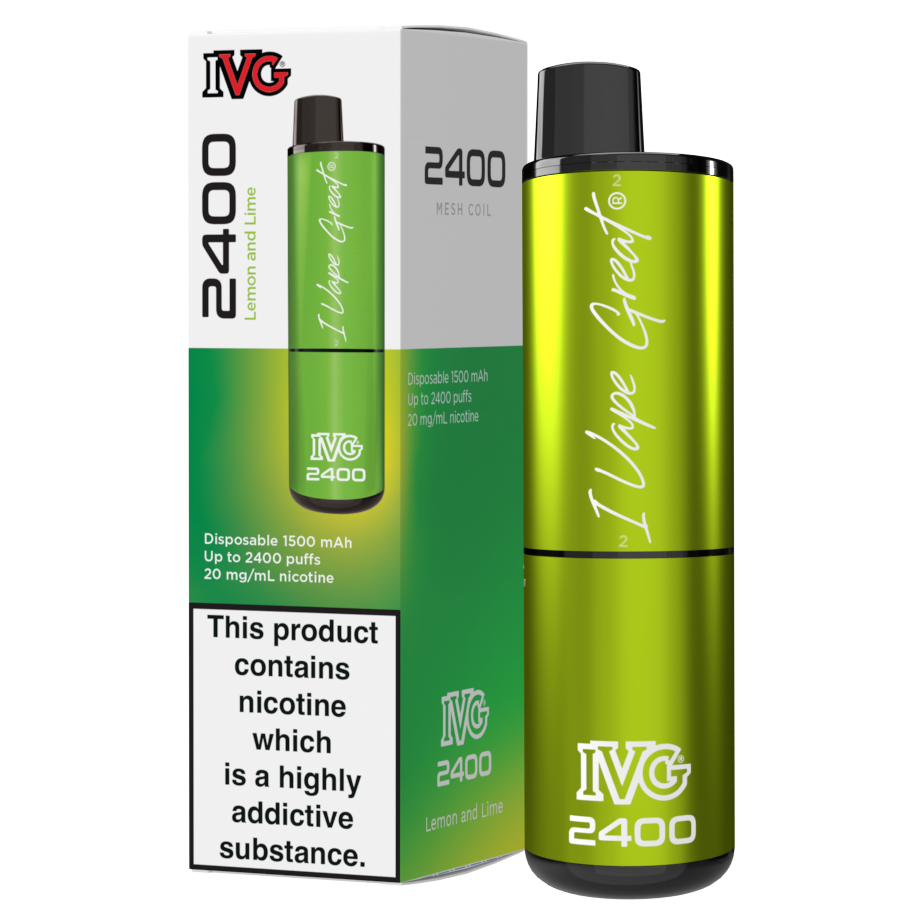 IVG 2400 Disposable Vape Kit in Lemon Lime – multi-flavor disposable vape offering up to 2400 puffs with a bold and smooth nicotine delivery.