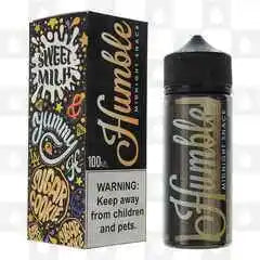 100ml shortfill bottle of Humble Juice E-Liquid in Midnight Snacks flavor, 80/20 VG/PG ratio for rich flavor and massive clouds, nicotine-free with space for nic shots, perfect for sub-ohm vaping.