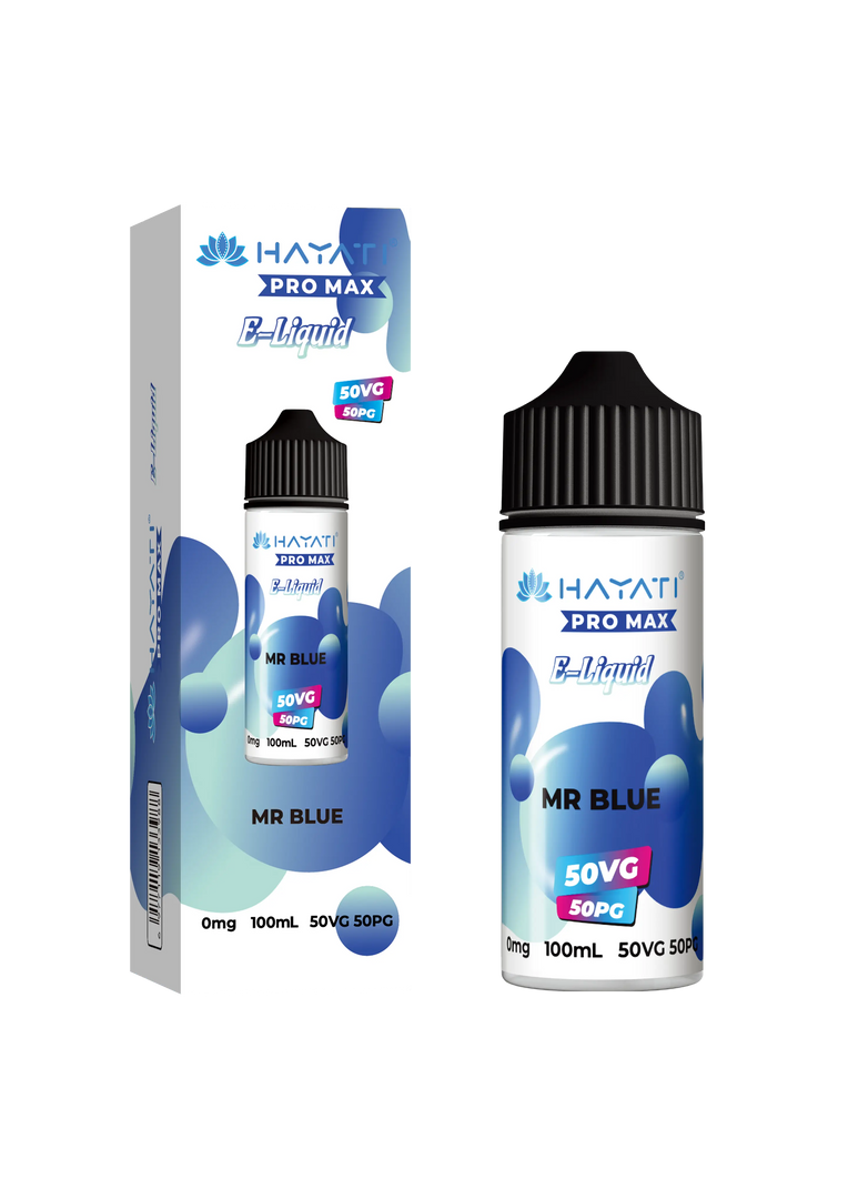 Mr Blue Hayati Pro Max E-Liquid 100ml – no nicotine vape juice with rich flavor and smooth 50/50 VG PG blend