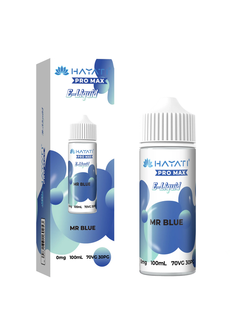 Mr Blue Hayati Pro Max E-Liquid 100ml – no nicotine vape juice with rich flavor and smooth 70/30 VG PG blend