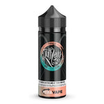Load image into Gallery viewer, A 100ml bottle of Paradize Ruthless e-liquid with a black and pink label, indicating a tropical fruit flavor.