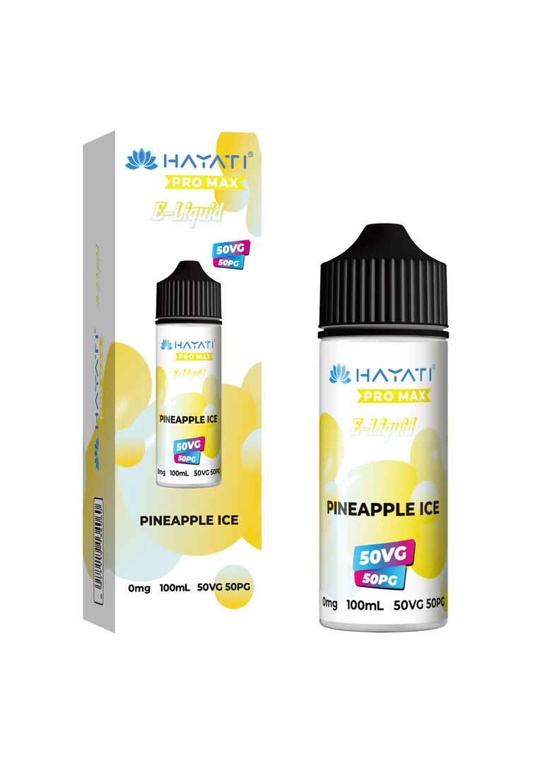 Pineapple Ice Hayati Pro Max E-Liquid 100ml – no nicotine vape juice with rich flavor and smooth 50/50 VG PG blend