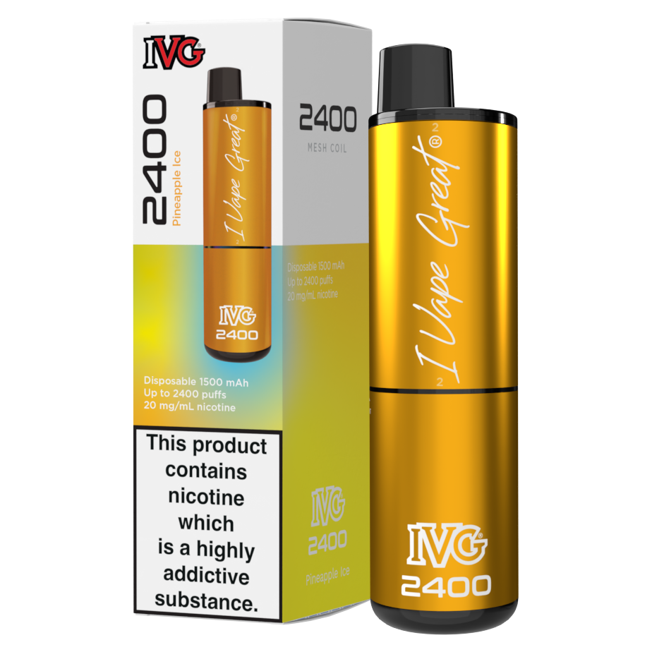 IVG 2400 Disposable Vape Kit in Pineapple Ice – multi-flavor disposable vape offering up to 2400 puffs with a bold and smooth nicotine delivery.