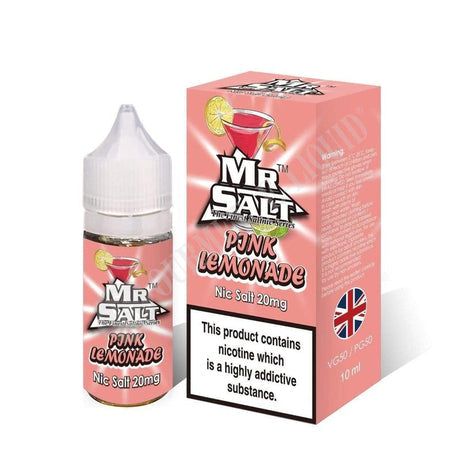Mr Salt Pink Lemonade Nic Salt E‑Liquid – sleek bottle of premium nicotine salt vape juice with a pure and smooth throat hit, ideal for pod systems.