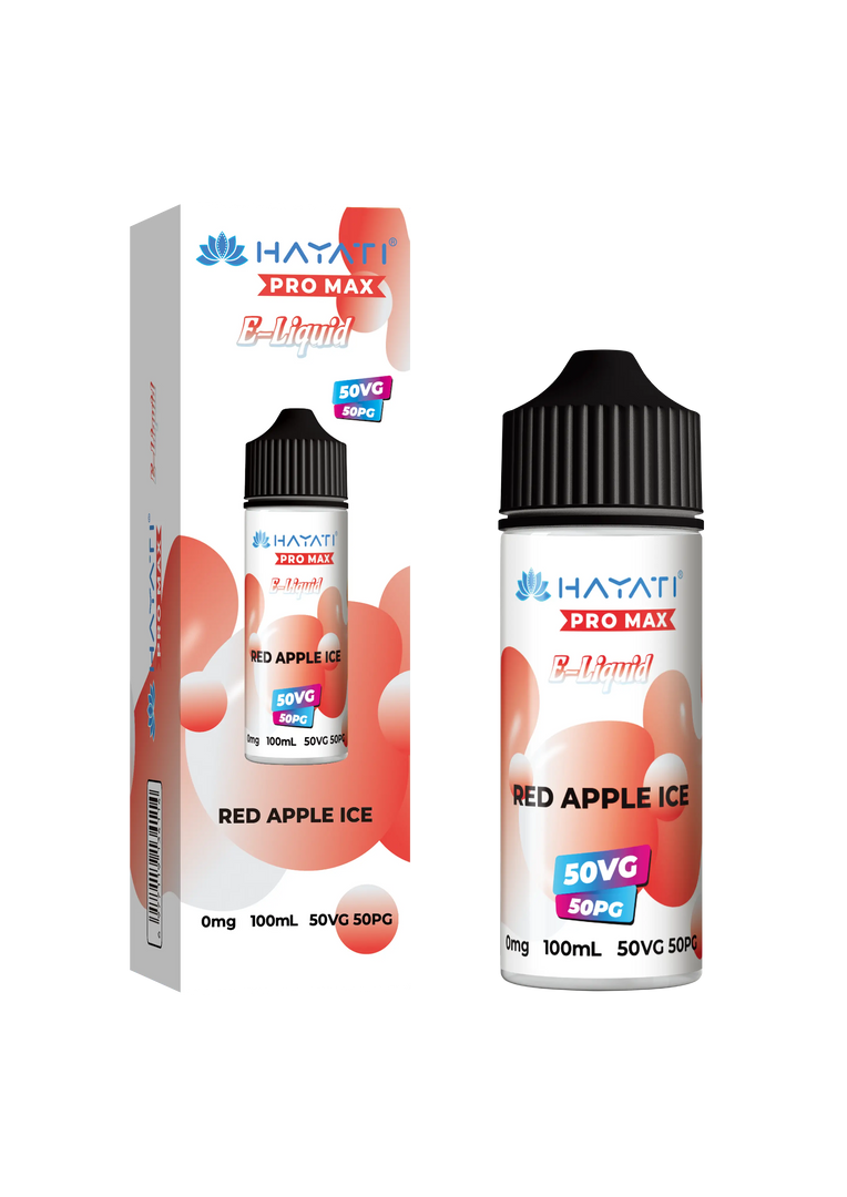 Red Apple Ice Hayati Pro Max E-Liquid 100ml – no nicotine vape juice with rich flavor and smooth 50/50 VG PG blend