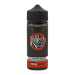 Load image into Gallery viewer, A 100ml bottle of Red Ruthless 0mg Cloud Chaser Vape Juice with a label showing the brand name and 'MIX & VAPE' text, indicating nicotine-free and suitable for cloud chasers.