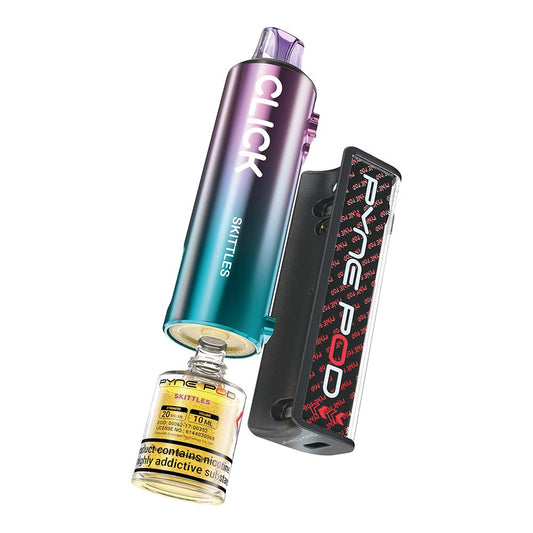 Pyne 50K Prefilled Pod in Skittles flavor – sleek, high-capacity prefilled pod with up to 50,000 puffs.