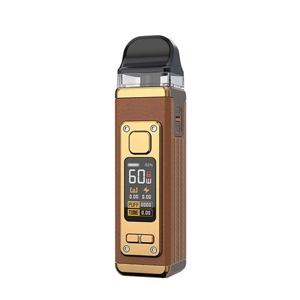SMOK RPM 4 60W Pod Kit in Brown Leather – versatile vape device with up to 60W output, compact design, and a vivid display for advanced control.