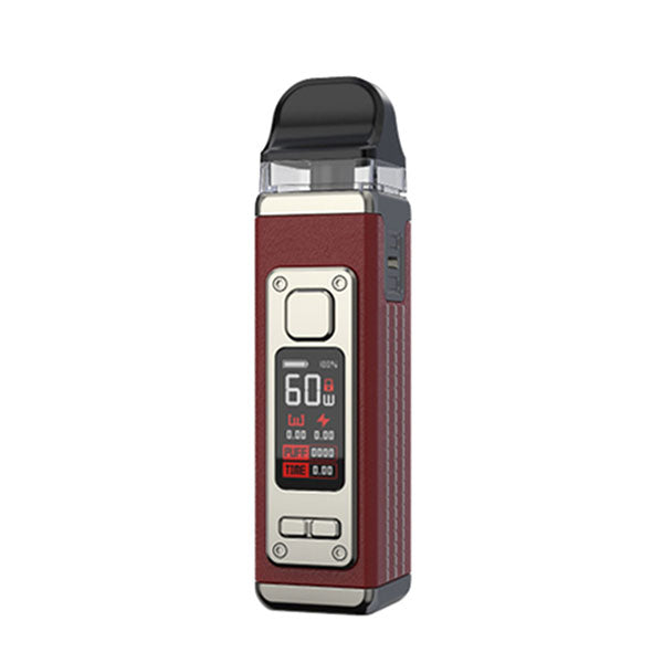 SMOK RPM 4 60W Pod Kit in Red Leather – versatile vape device with up to 60W output, compact design, and a vivid display for advanced control.