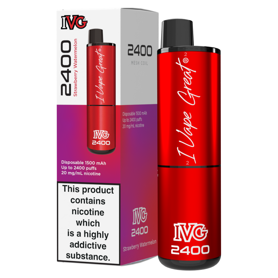 IVG 2400 Disposable Vape Kit in Strawberry Watermelon – multi-flavor disposable vape offering up to 2400 puffs with a bold and smooth nicotine delivery.