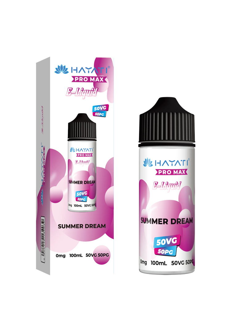 Summer Dream Hayati Pro Max E-Liquid 100ml – no nicotine vape juice with rich flavor and smooth 50/50 VG PG blend