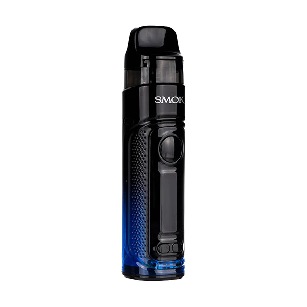 SMOK RPM C Pod Kit in Transparent Blue – stylish and powerful pod system with a 1650mAh battery, adjustable wattage up to 50W, and a refillable pod compatible with RPM 2 coils for rich flavor and vapor.
