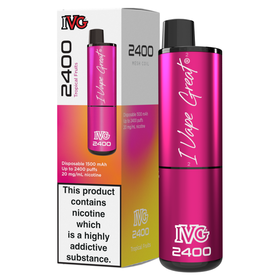 IVG 2400 Disposable Vape Kit in Tropical Fruit – multi-flavor disposable vape offering up to 2400 puffs with a bold and smooth nicotine delivery.