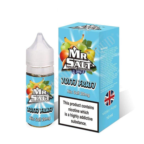 Mr Salt Tutti Fruiti Nic Salt E‑Liquid – sleek bottle of premium nicotine salt vape juice with a pure and smooth throat hit, ideal for pod systems.