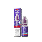 Load image into Gallery viewer, A product image showing a 10ml bottle of VMT Ice SKE Crystal Nic Salt E Liquid next to its purple packaging box, which contains information about the product.