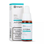 Load image into Gallery viewer, A bottle of Hangsen Vanilla E-Liquid next to its packaging box. The bottle has a white and orange label with the product name and nicotine strength indication.