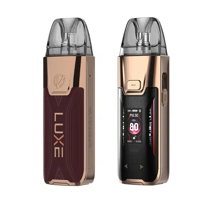 Vaporesso Luxe XR Max 2 Pod Kit in Imperial Red Leather – advanced pod vape kit with powerful battery, refillable pods, and adjustable wattage.
