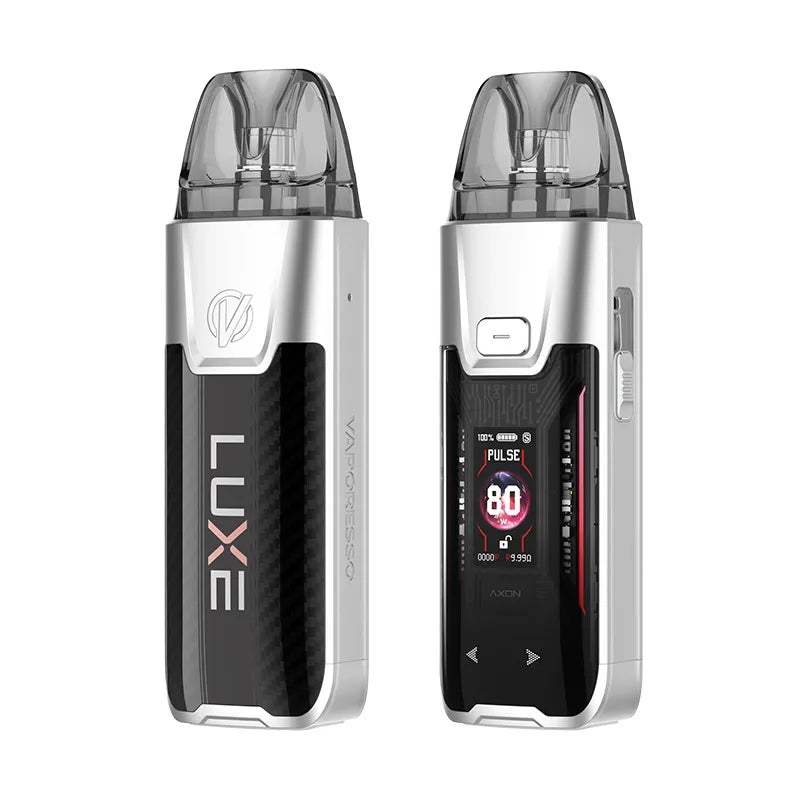 Vaporesso Luxe XR Max 2 Pod Kit in Silver – advanced pod vape kit with powerful battery, refillable pods, and adjustable wattage.