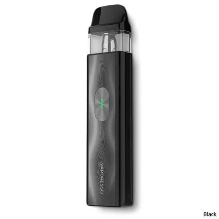 Vaporesso XROS 4 Mini Pods Kit in Black – compact and stylish vape device with a matte black finish, draw-activated design, and consistent flavor delivery using COREX heating technology.