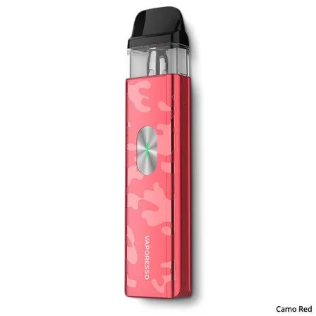 Vaporesso XROS 4 Mini Pods Kit in Camo Red – compact and stylish vape device with a draw-activated design, and consistent flavor delivery using COREX heating technology.