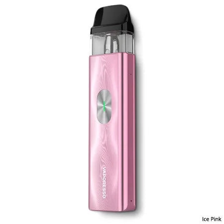 Vaporesso XROS 4 Mini Pods Kit in Ice Pink – compact and stylish vape device with a draw-activated design, and consistent flavor delivery using COREX heating technology.